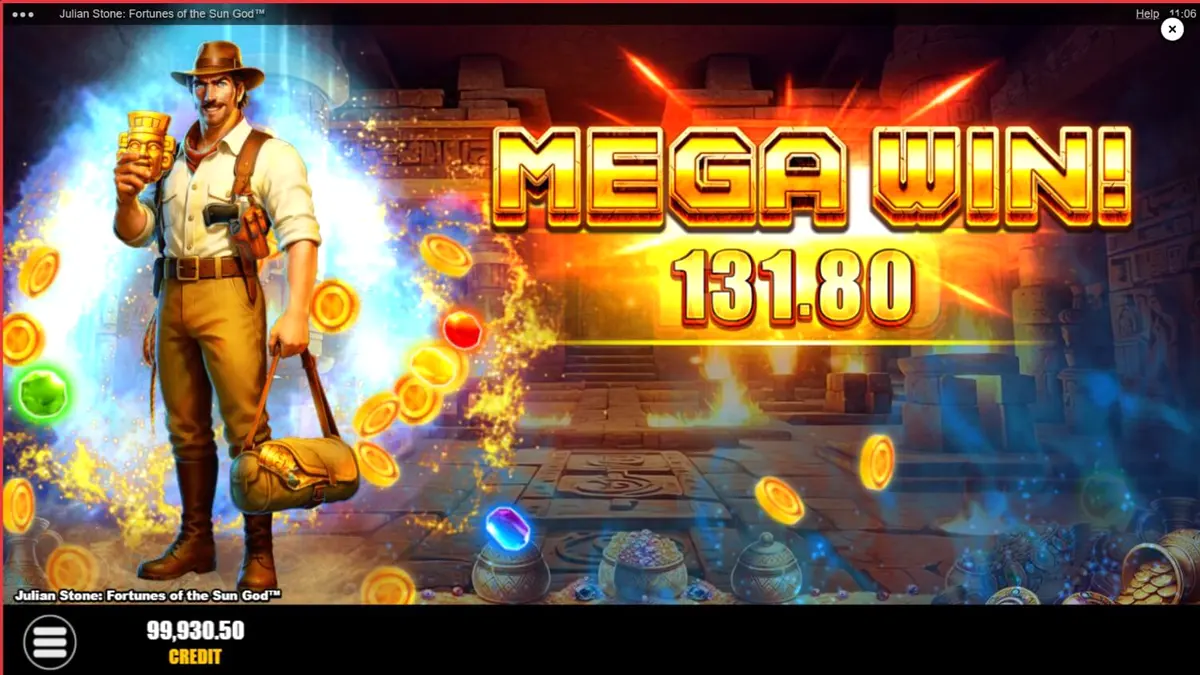 Julian Stone: Fortunes of the Sun God slot adventure theme